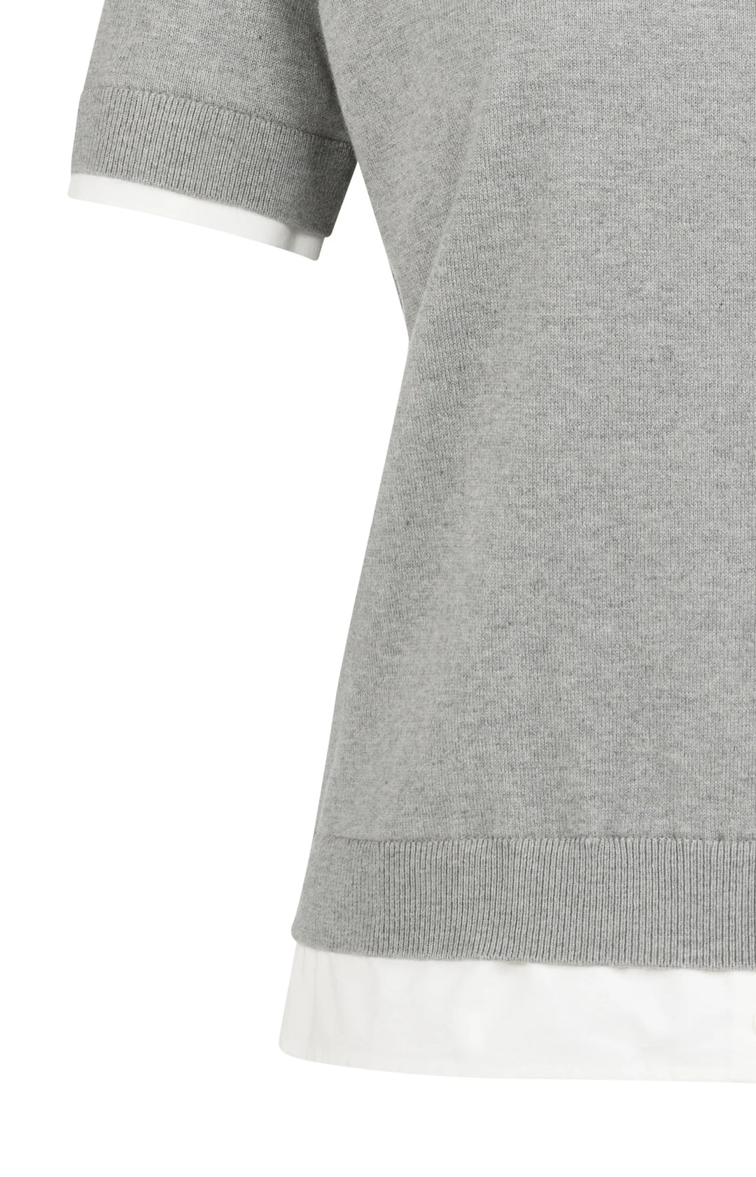 YAYA Grey Short Sleeve Knitted Top