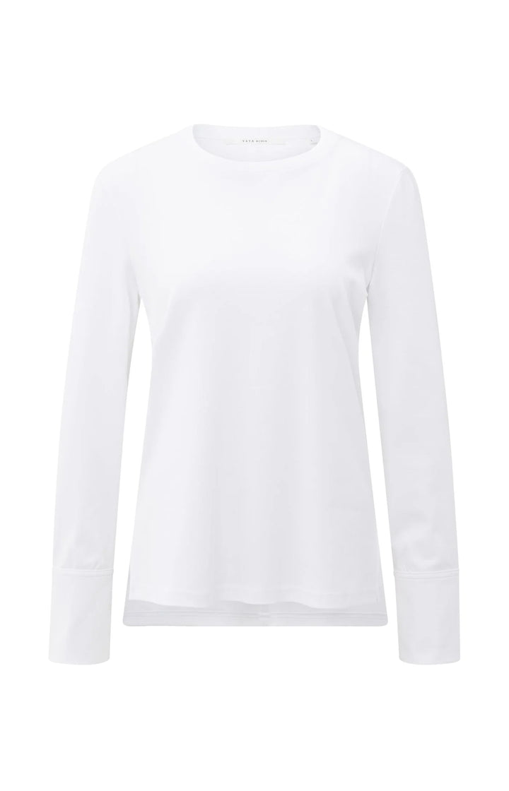 YAYA White Long Sleeve Jersey Top
