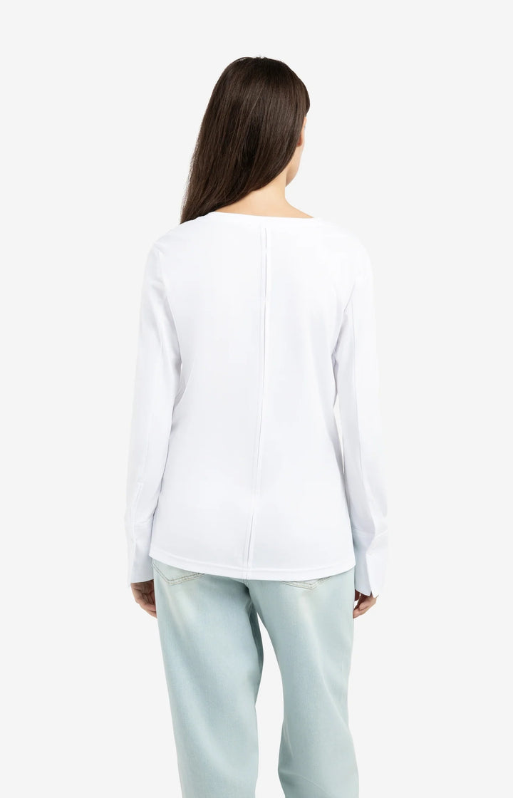 YAYA White Long Sleeve Jersey Top