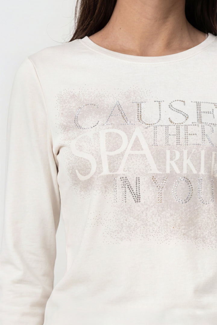 Monari Sweatshirt with Jewelry Details, Beige
