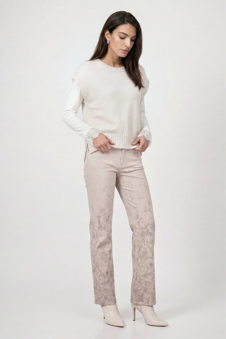 Monari Knitted Pullover with Lurex, Beige