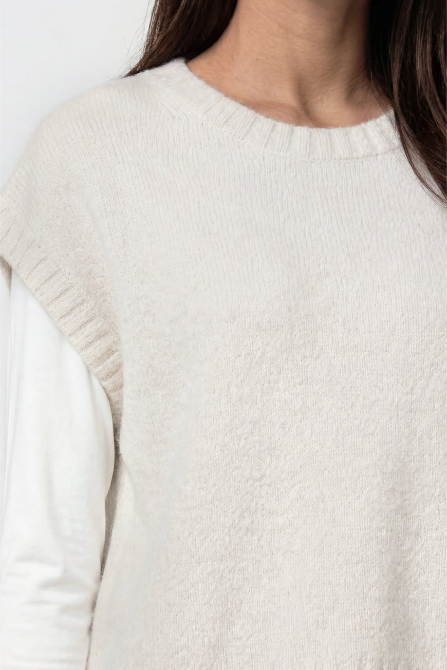 Monari Knitted Pullover with Lurex, Beige
