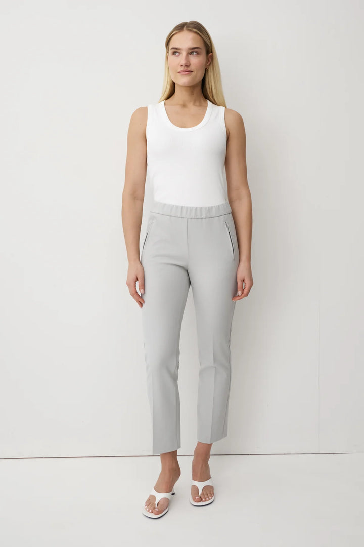 Anna Montana Light Grey Rose Easy Flexi Relaxed Fit Trousers
