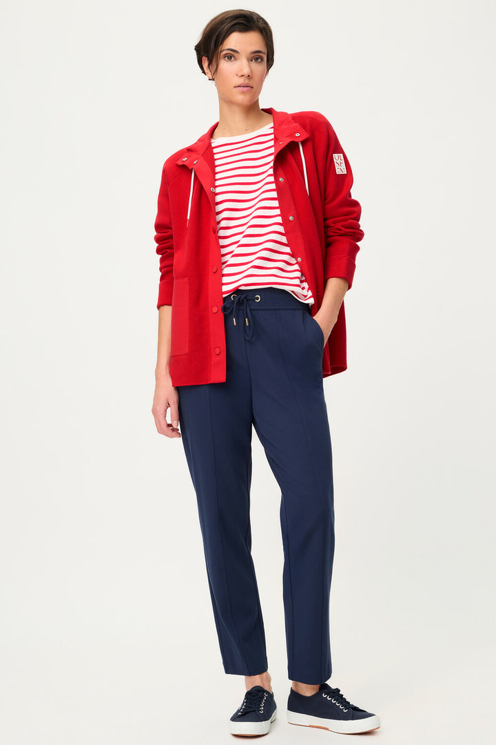 Olsen French Red Long Sleeve Cardigan