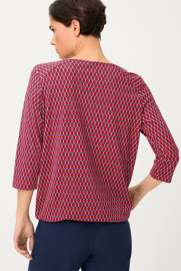 Olsen French Red Long Sleeve Top