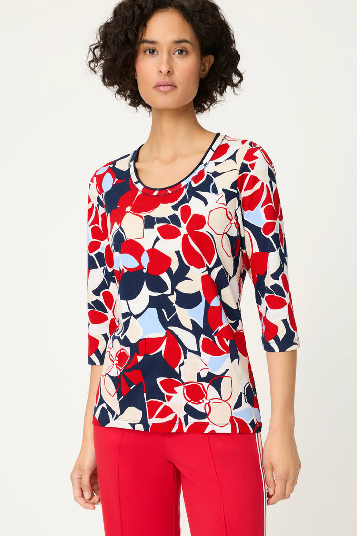 Olsen French Red Long Sleeve Top