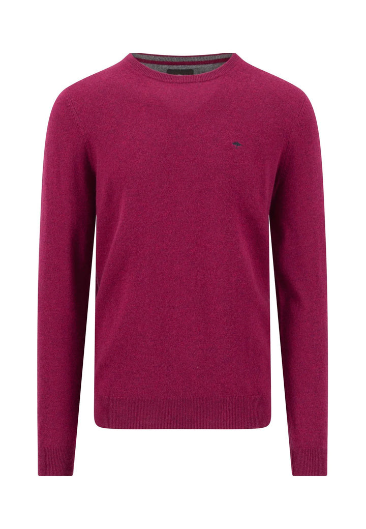 Fynch Hatton Wool Cashmere Crew Neck Sweater, Grape