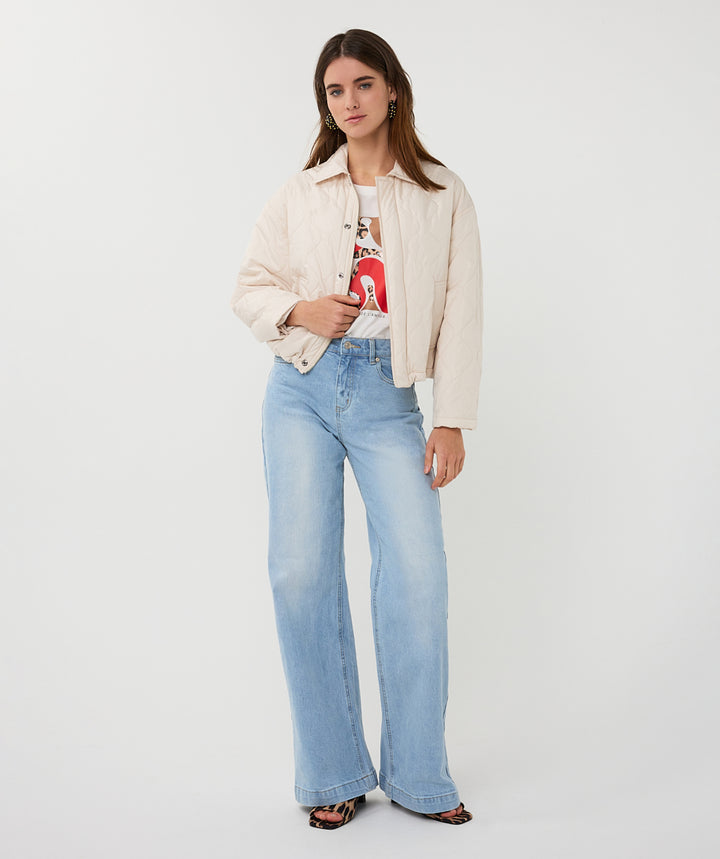 EsQualo Light Sand Quilted Jacket