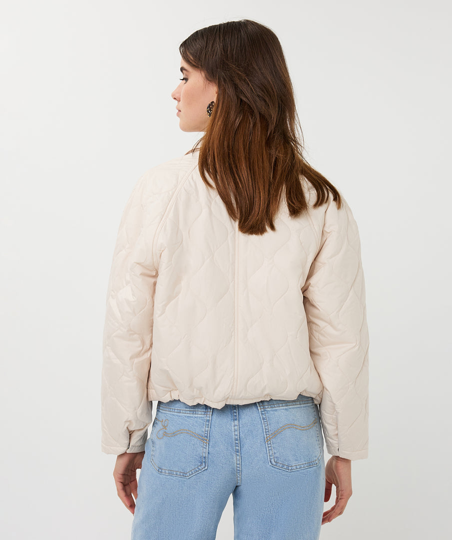 EsQualo Light Sand Quilted Jacket