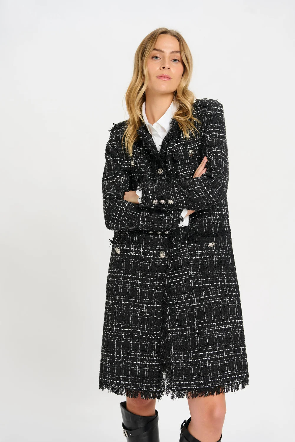 Costamani Bouchle Long Jacket, Black