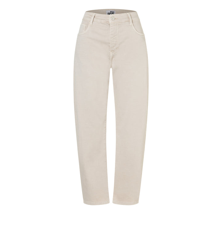 Mac Jeans Danni Ivory Barrel Authentic High Stretch Gabardine Jeans