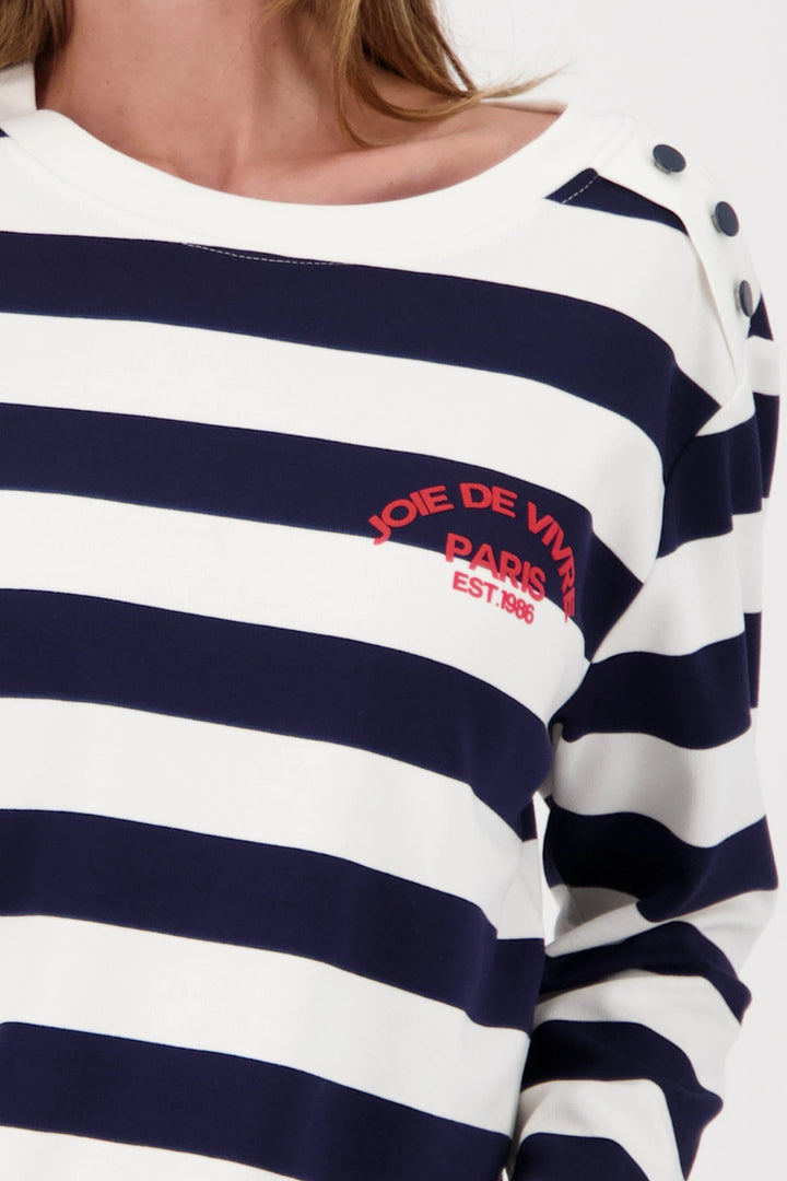 Monari Navy Striped Sweatshirt