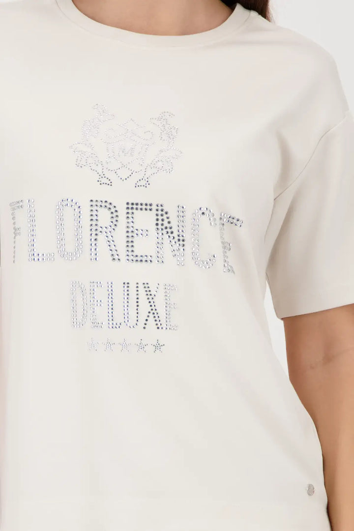 Monari Beige 'Florence Deluxe' Print Top