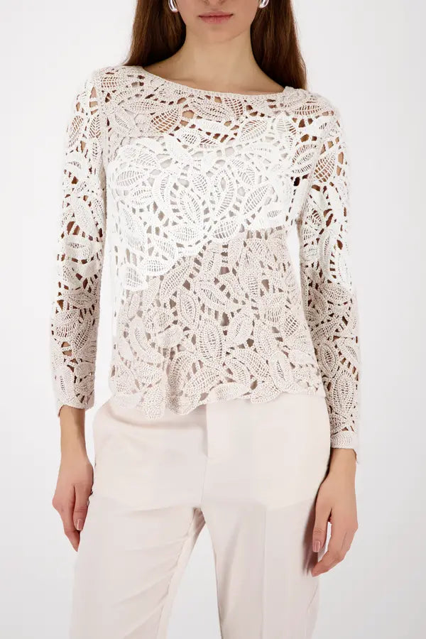 Monari Off White Cornelli Pattern Sweater