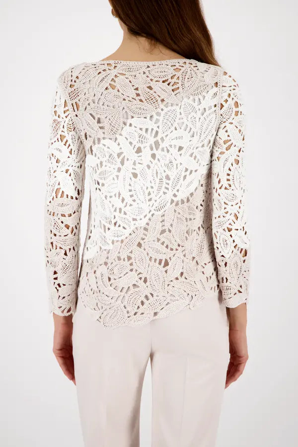 Monari Off White Cornelli Pattern Sweater