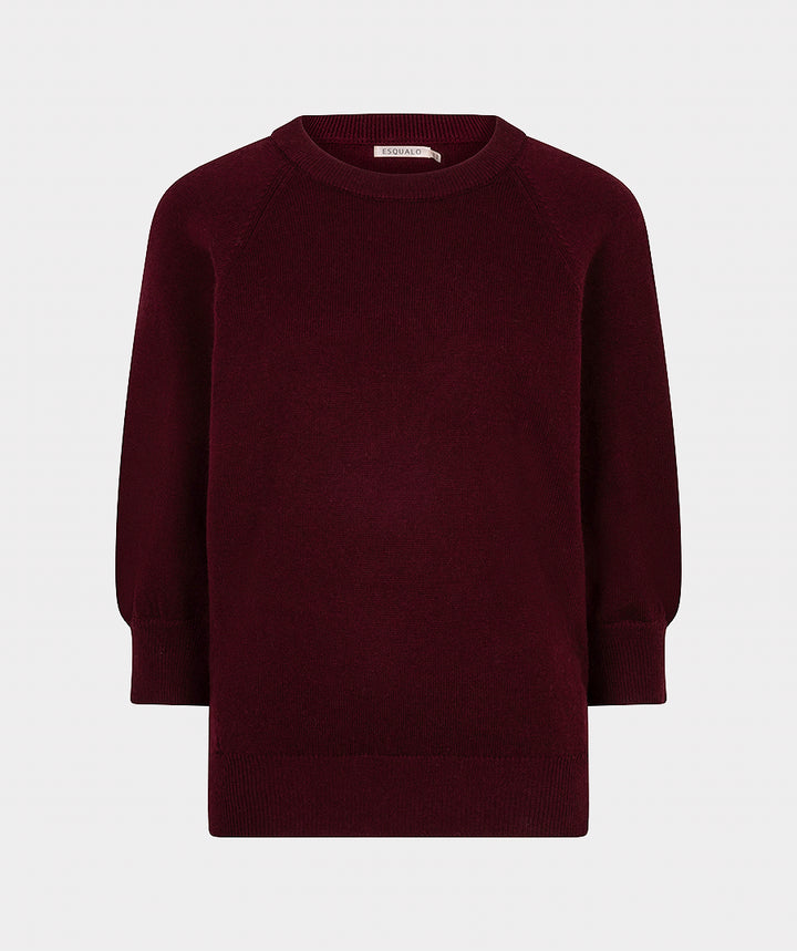 EsQualo Raglan Round Neck Jumper, Merlot