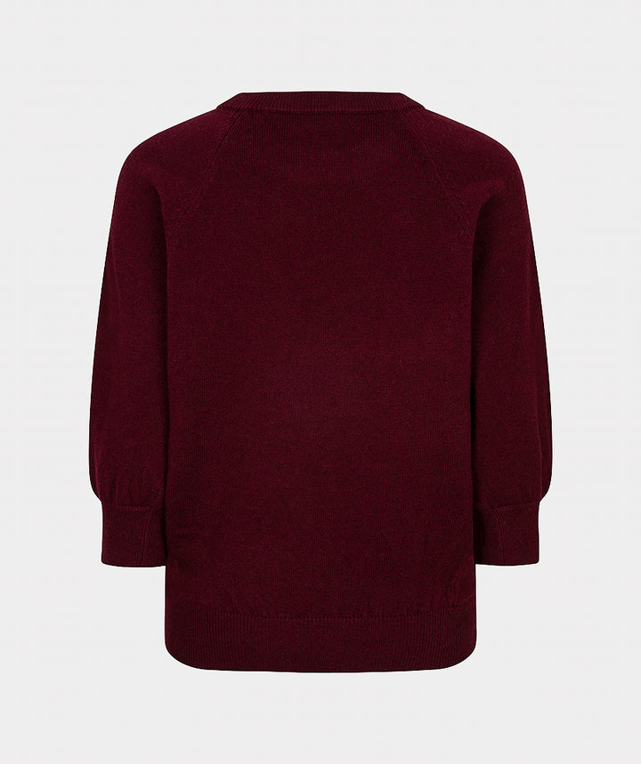 EsQualo Raglan Round Neck Jumper, Merlot