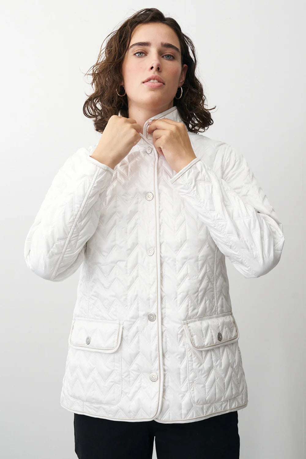 Barbara Lebek White Reversible Quilted Jacket