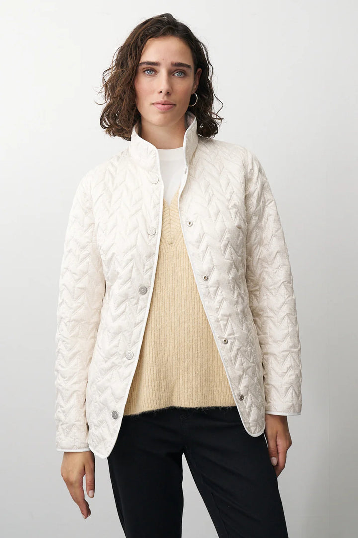 Barbara Lebek White Reversible Quilted Jacket
