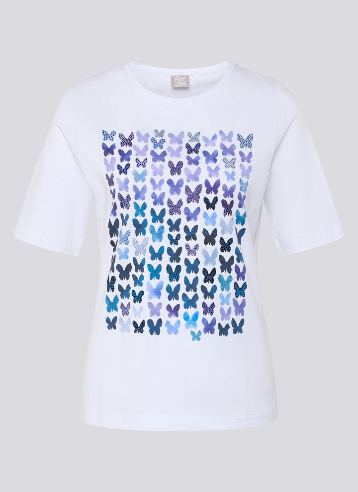 Rabe White Butterfly Print Top