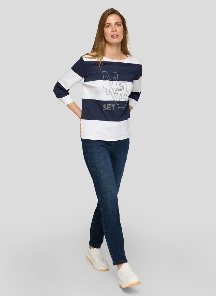 Rabe Navy Wide Stripes Shirt