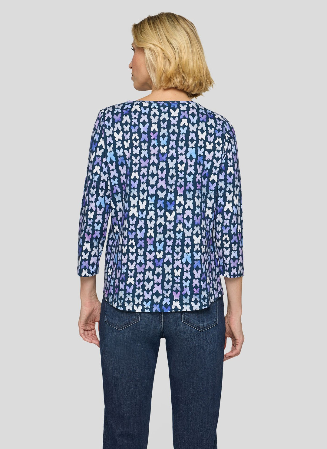 Rabe Navy Butterfly Print Shirt