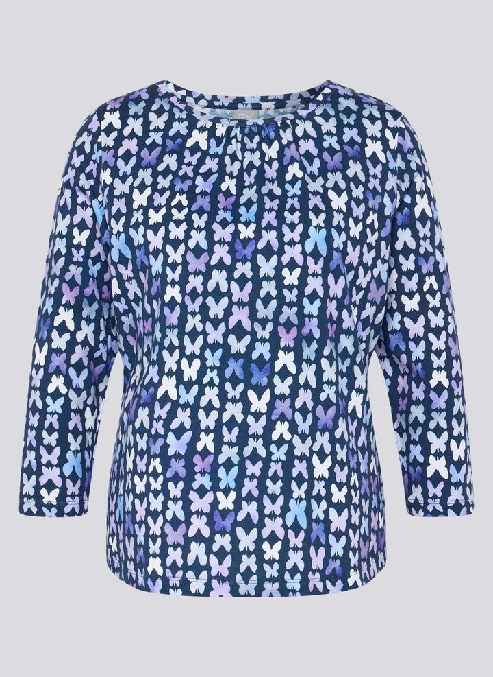 Rabe Navy Butterfly Print Shirt