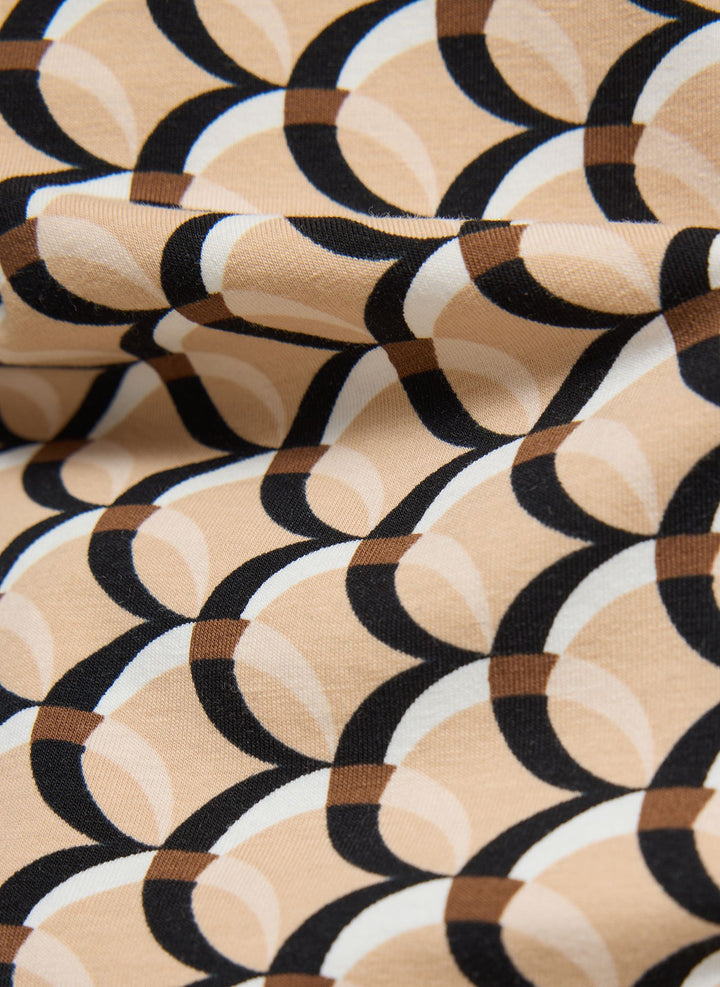 Rabe Brown Long-Sleeved Graphic Pattern Top