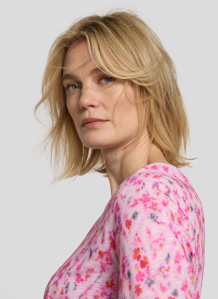 Rabe Pink Floral Heart Pattern Top