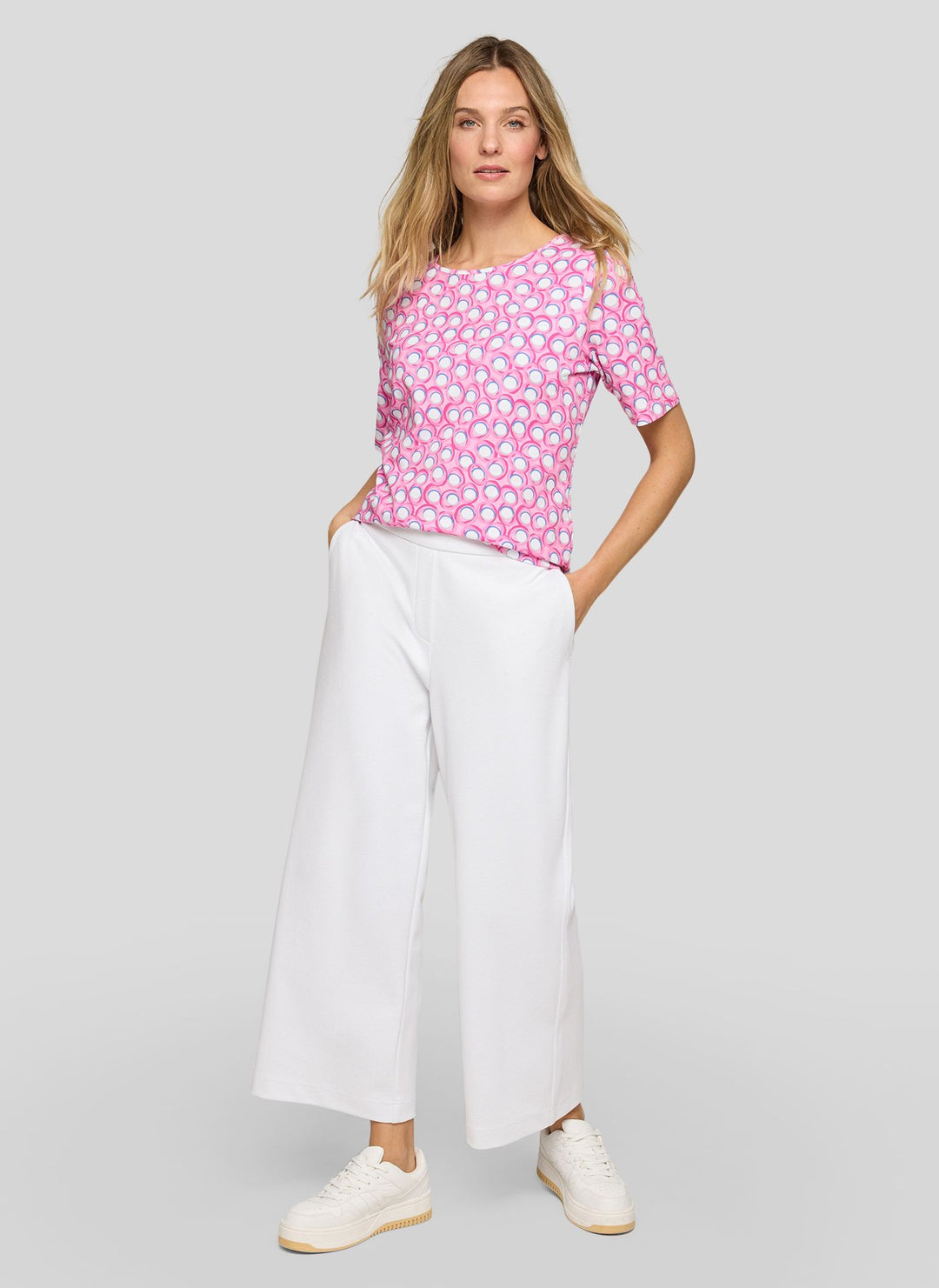 Rabe Pink Graphic Circle Pattern Shirt