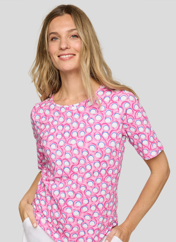 Rabe Pink Graphic Circle Pattern Shirt