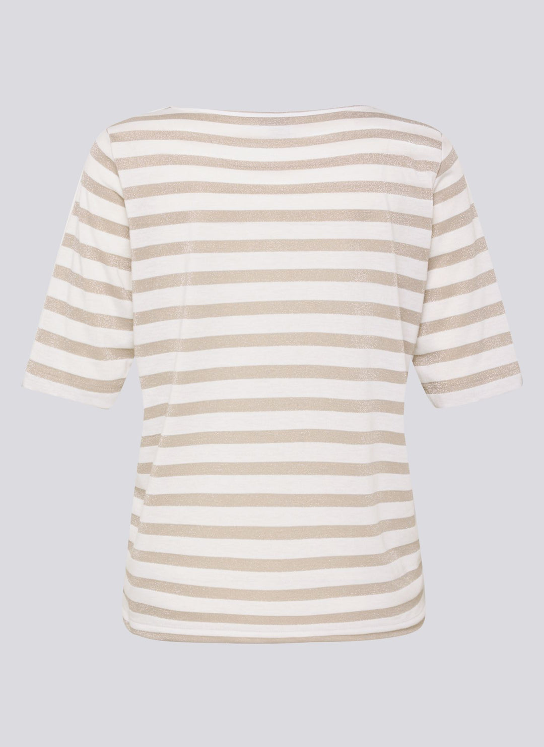 Rabe Beige Striped 3/4 Sleeve Shirt