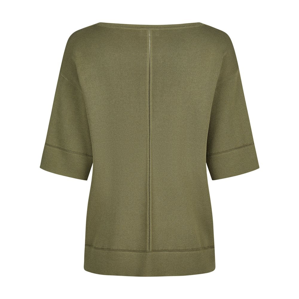 Barbara Lebek Khaki Jumper With Stitch Detail