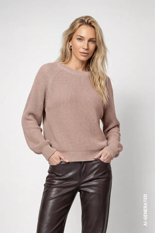 Monari Jumper with Lurex, Cappucino