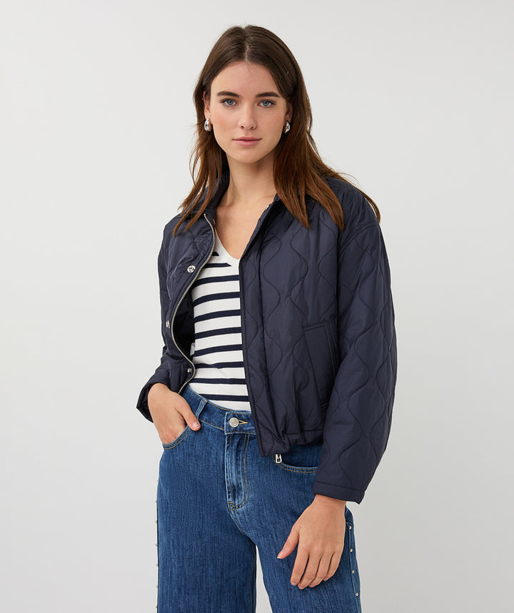 EsQualo Navy Quilted Jacket