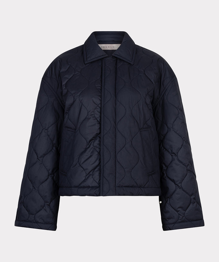 EsQualo Navy Quilted Jacket