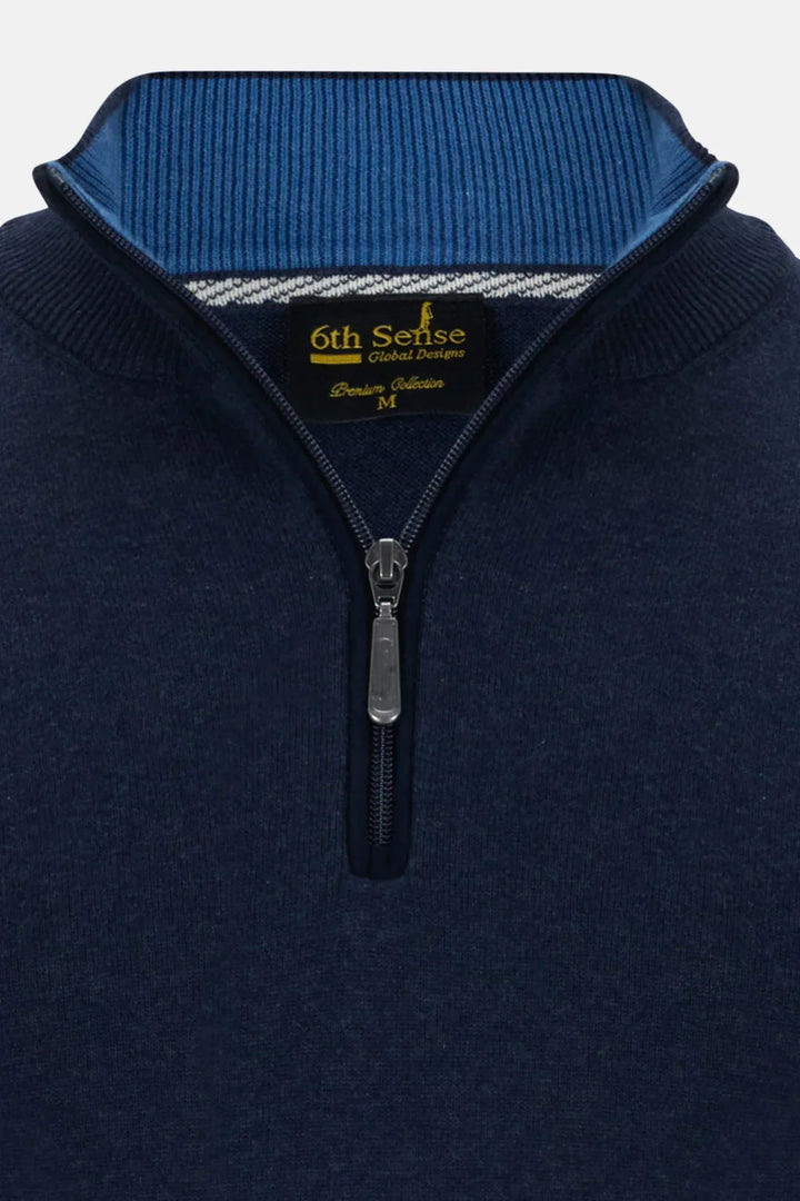 6th Sense Harry 1/4 Zip Jumper, Navy