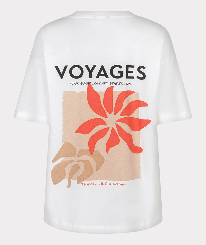Esqualo Off White 'Club Voyages' Printed Top