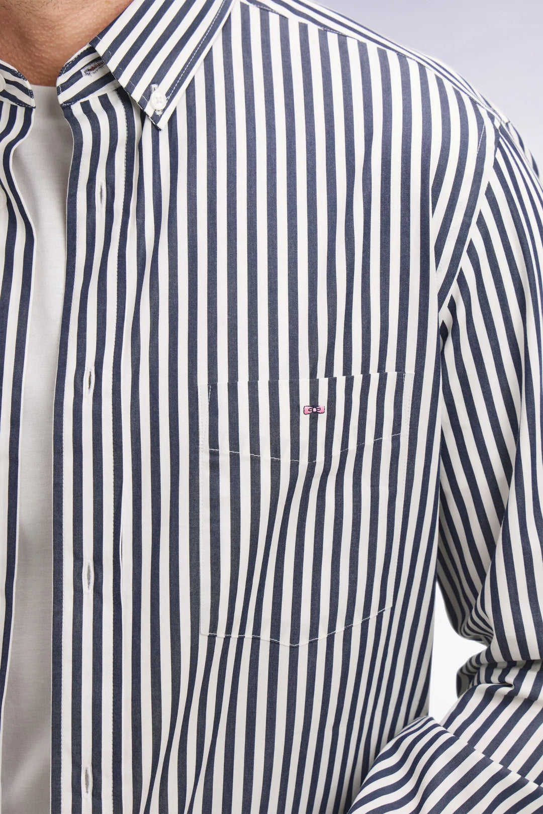 Eden Park Navy Cotton Button-Down Striped Shirt