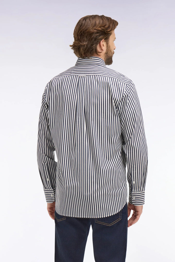 Eden Park Navy Cotton Button-Down Striped Shirt