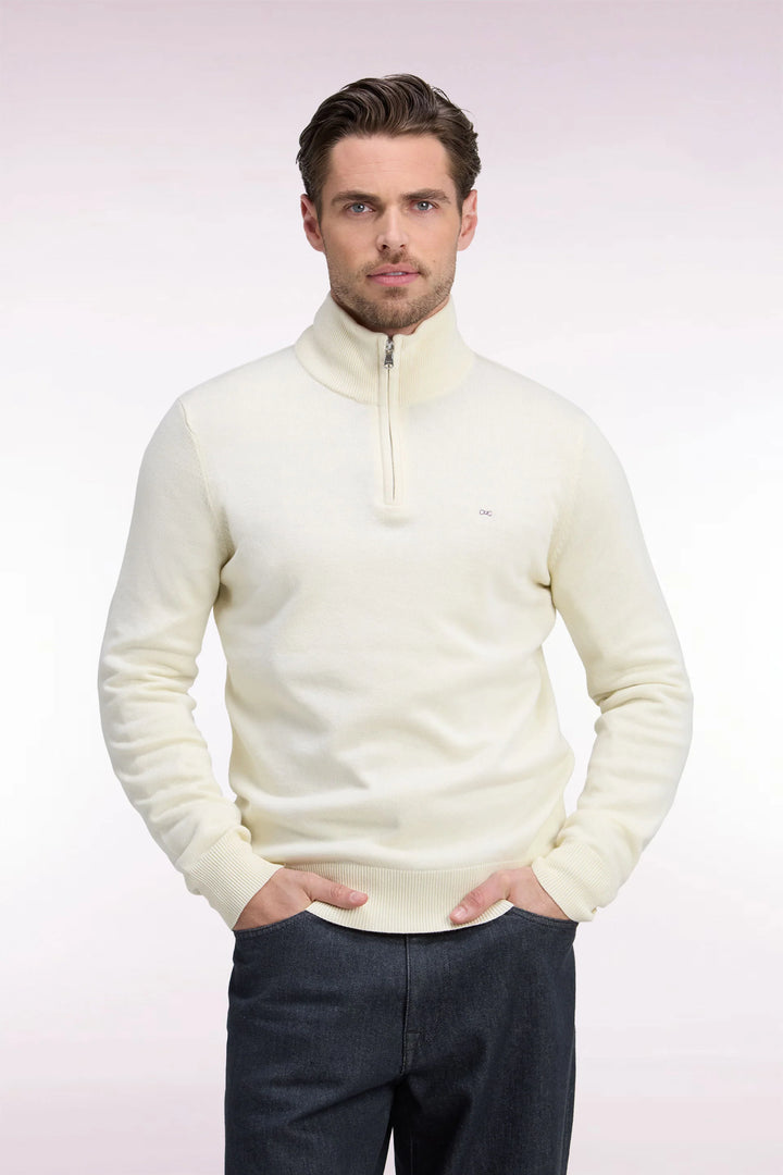 Eden Park Straight Cut Wool Trucker Neck Sweater, Cream