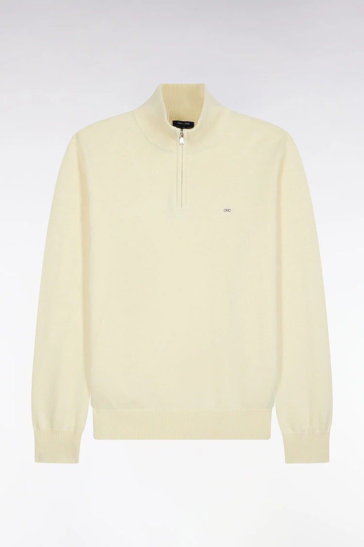 Eden Park Straight Cut Wool Trucker Neck Sweater, Cream