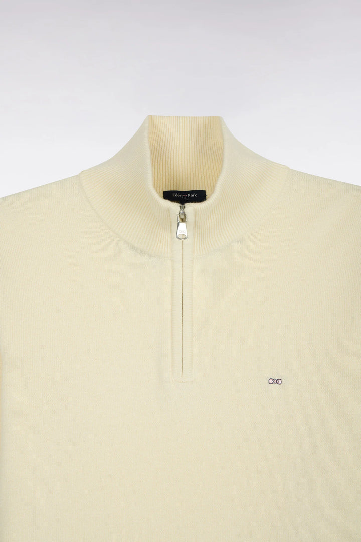 Eden Park Straight Cut Wool Trucker Neck Sweater, Cream