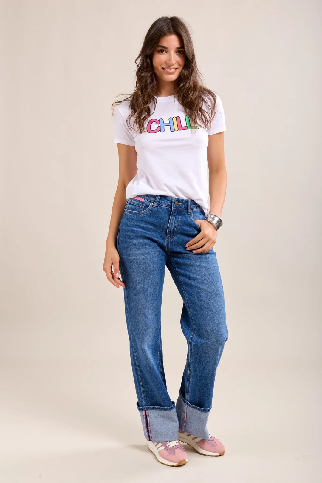 Toxik Turn-Up High Waisted Straight Leg Jeans