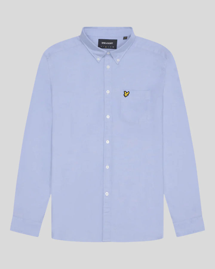 Lyle & Scott Blue Cotton Button Down Oxford Shirt