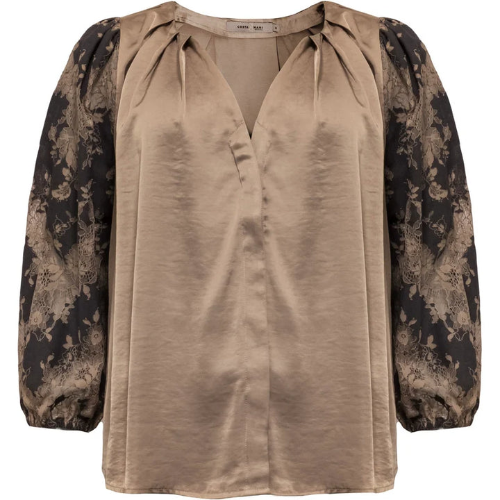 Costamani Laci Blouse, Grey Sand