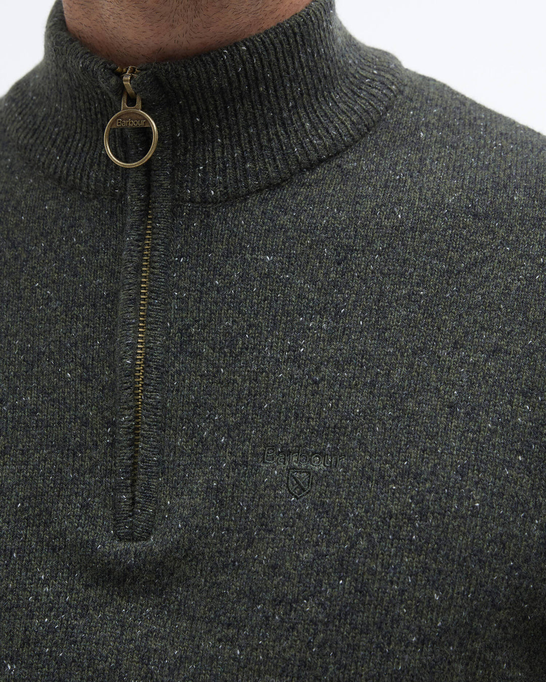 Barbour Tisbury Half Zip, Dark Seaweed
