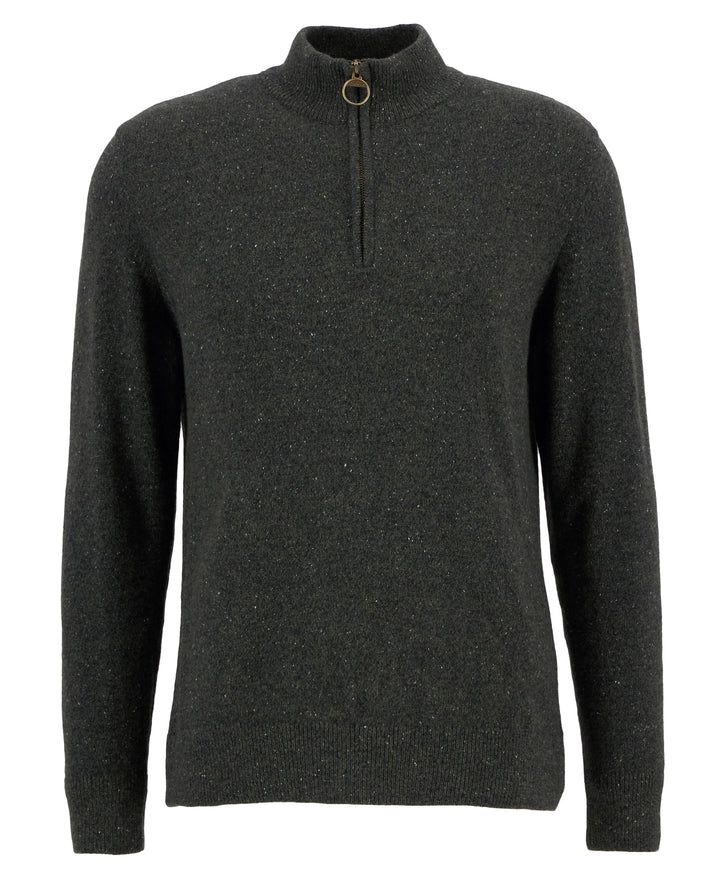 Barbour Tisbury Half Zip, Dark Seaweed