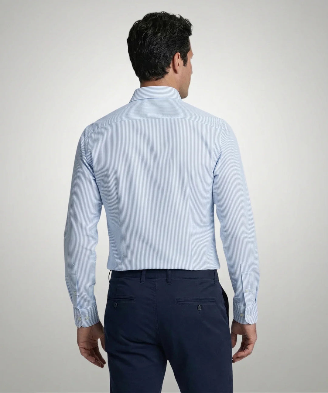 McGregor Light Blue Stretch Oxford Pinstripe Shirt
