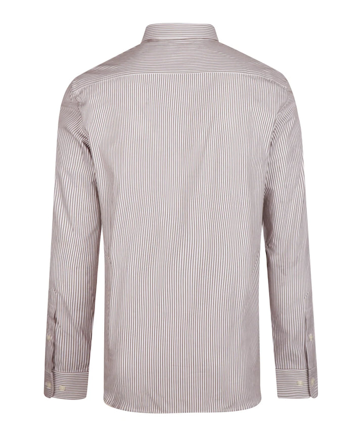 McGregor Poplin Stripe Shirt, Chocolate Brown